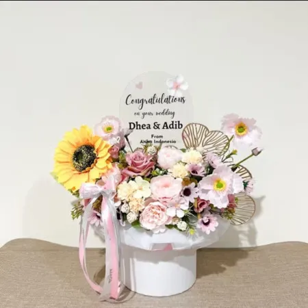 Bloom Box Akrilik Ucapan Wedding Pahuwato